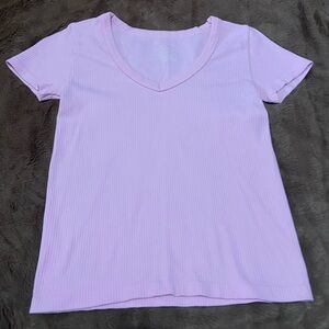 Pastel Pink Ribbed Tee